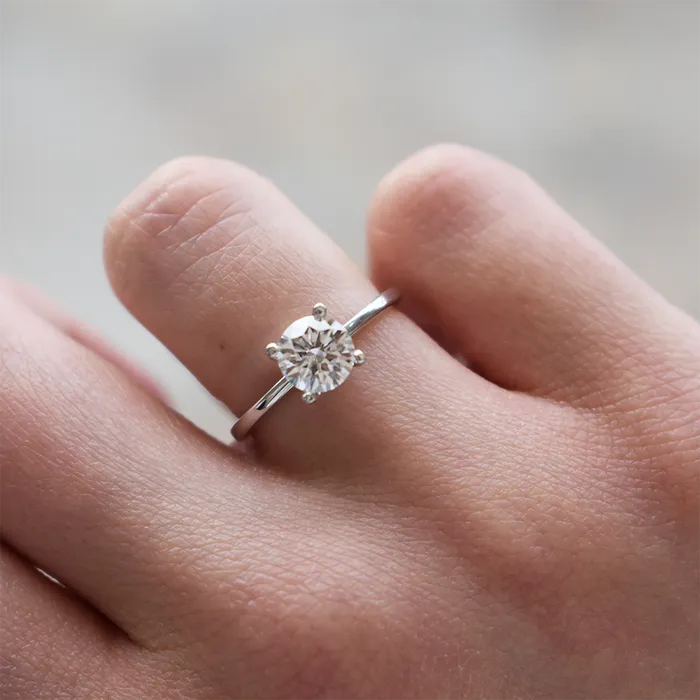 Independent Jewellers Rings Sterling Silver 100ct LabGrown Round Diamond Engagement Ring