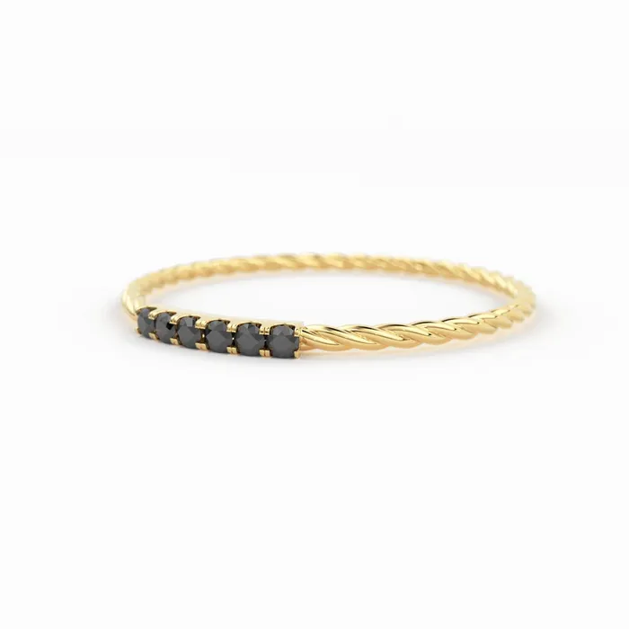 Jalvi Co 14k Gold Twisted Black Diamond Wedding Band Twisted Band Ring Diamonds Micro Pave Ring Twisted Gold Band Minimalist Black Diamond Band Rings Jalvi Co 14k Gold Twisted Black Diamond Wedding Band Twisted Band Ring Diamonds Micro Pave Ring Twisted Gold Band Minimalist Black Diamond Band Rings