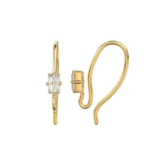 Jalvi Co Earrings Baguette Diamond Ear wires Pair Finding 16x280mm 20 GAUGE 14k 18k Solid Gold Brilliant Jalvi Co Earrings Baguette Diamond Ear wires Pair Finding 16x280mm 20 GAUGE 14k 18k Solid Gold Brilliant