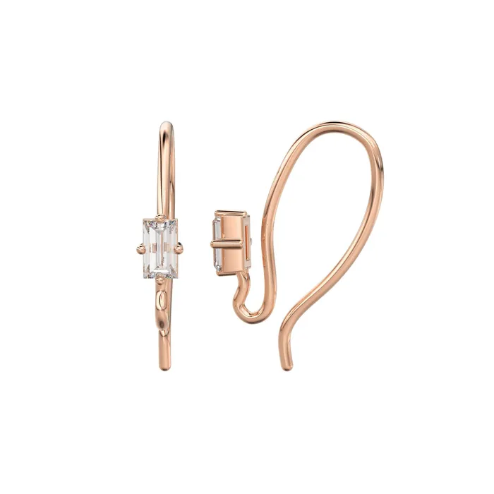 Jalvi Co Earrings Baguette Diamond Ear wires Pair Finding 16x280mm 20 GAUGE 14k 18k Solid Gold Brilliant Jalvi Co Earrings Baguette Diamond Ear wires Pair Finding 16x280mm 20 GAUGE 14k 18k Solid Gold Brilliant
