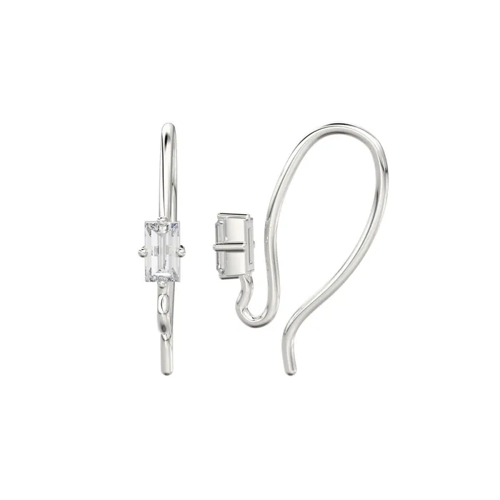 Jalvi Co Earrings Baguette Diamond Ear wires Pair Finding 16x280mm 20 GAUGE 14k 18k Solid Gold Brilliant Jalvi Co Earrings Baguette Diamond Ear wires Pair Finding 16x280mm 20 GAUGE 14k 18k Solid Gold Brilliant