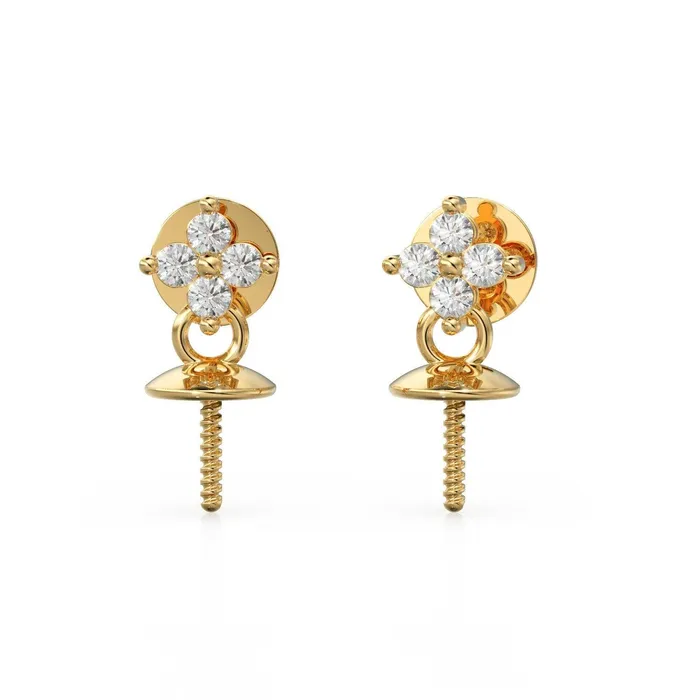 Jalvi Co Earrings Diamond 18k Solid Gold Ear Post Earrings with 4mm cup Diamond Ear Post with Bead Cap Diamond Pear Cap 14k Gold Jewelry Making Finding Jalvi Co Earrings Diamond 18k Solid Gold Ear Post Earrings with 4mm cup Diamond Ear Post with Bead Cap Diamond Pear Cap 14k Gold Jewelry Making Finding