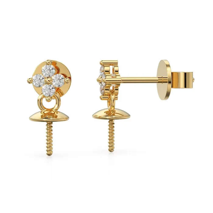 Jalvi Co Earrings Diamond 18k Solid Gold Ear Post Earrings with 4mm cup Diamond Ear Post with Bead Cap Diamond Pear Cap 14k Gold Jewelry Making Finding Jalvi Co Earrings Diamond 18k Solid Gold Ear Post Earrings with 4mm cup Diamond Ear Post with Bead Cap Diamond Pear Cap 14k Gold Jewelry Making Finding