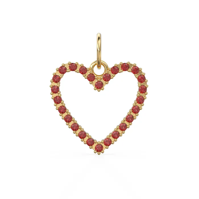 Jalvi Co Necklaces 226mm 14K solid Yellow Gold Green Red Ruby Large LOVE Heart Charm Necklace Pendant Jalvi Co Necklaces 226mm 14K solid Yellow Gold Green Red Ruby Large LOVE Heart Charm Necklace Pendant