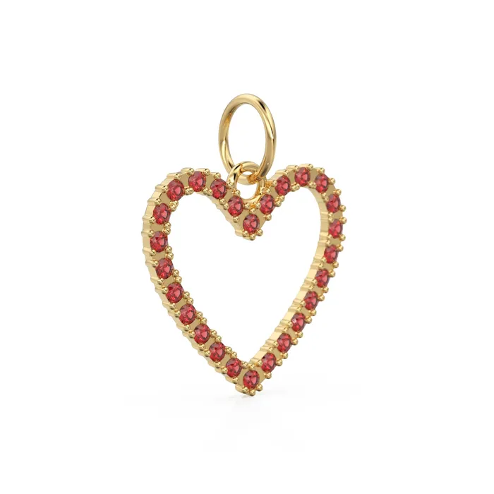 Jalvi Co Necklaces 226mm 14K solid Yellow Gold Green Red Ruby Large LOVE Heart Charm Necklace Pendant Jalvi Co Necklaces 226mm 14K solid Yellow Gold Green Red Ruby Large LOVE Heart Charm Necklace Pendant