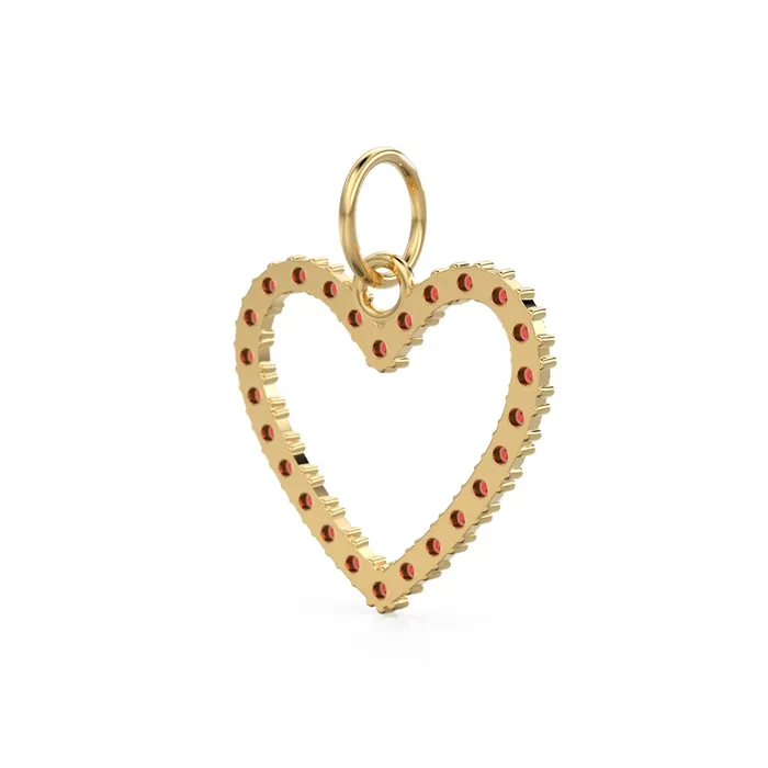 Jalvi Co Necklaces 226mm 14K solid Yellow Gold Green Red Ruby Large LOVE Heart Charm Necklace Pendant Jalvi Co Necklaces 226mm 14K solid Yellow Gold Green Red Ruby Large LOVE Heart Charm Necklace Pendant