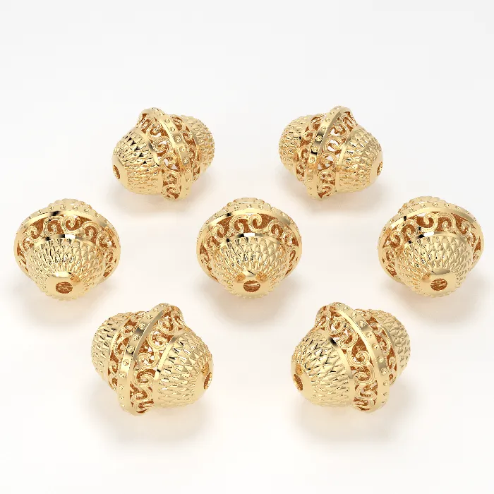 Jalvi Co PreStyled Sets 18k Solid Gold Designer Fancy Spacer Bead Finding 10mm 11mm 12mm Jalvi Co PreStyled Sets 18k Solid Gold Designer Fancy Spacer Bead Finding 10mm 11mm 12mm
