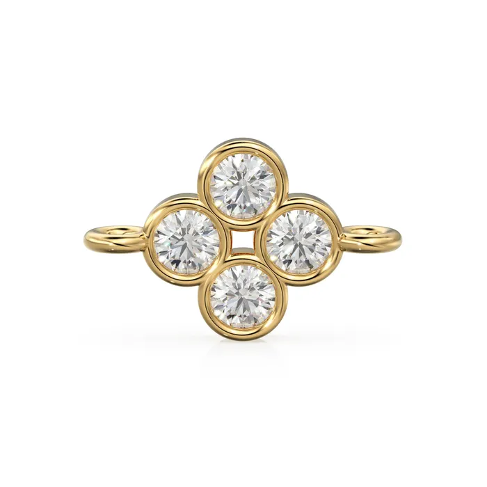 Jalvi Co PreStyled Sets 6x10mm 18k Solid Yellow Gold Brilliant Diamond Bezel Connector Spacer Finding Jalvi Co PreStyled Sets 6x10mm 18k Solid Yellow Gold Brilliant Diamond Bezel Connector Spacer Finding