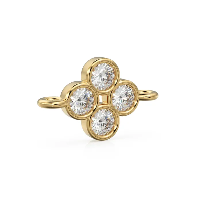 Jalvi Co PreStyled Sets 6x10mm 18k Solid Yellow Gold Brilliant Diamond Bezel Connector Spacer Finding Jalvi Co PreStyled Sets 6x10mm 18k Solid Yellow Gold Brilliant Diamond Bezel Connector Spacer Finding