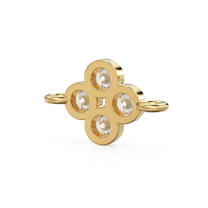 Jalvi Co PreStyled Sets 6x10mm 18k Solid Yellow Gold Brilliant Diamond Bezel Connector Spacer Finding Jalvi Co PreStyled Sets 6x10mm 18k Solid Yellow Gold Brilliant Diamond Bezel Connector Spacer Finding