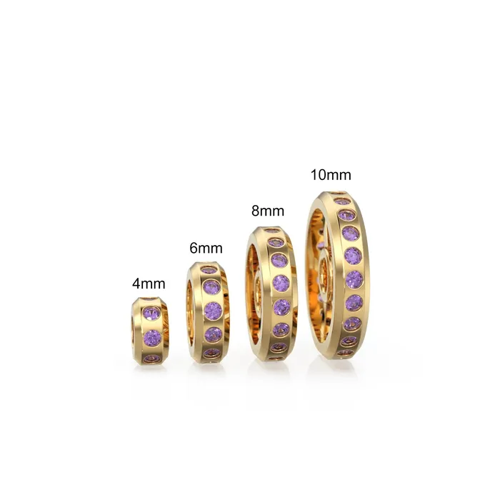 Jalvi Co PreStyled Sets Real Amethyst 18k Solid Gold Eternity Rondelle Wheel Spacer Handmade Beads Jalvi Co PreStyled Sets Real Amethyst 18k Solid Gold Eternity Rondelle Wheel Spacer Handmade Beads
