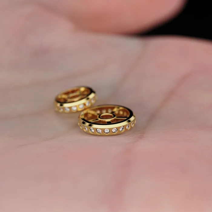 Jalvi Co PreStyled Sets Real Amethyst 18k Solid Gold Eternity Rondelle Wheel Spacer Handmade Beads Jalvi Co PreStyled Sets Real Amethyst 18k Solid Gold Eternity Rondelle Wheel Spacer Handmade Beads