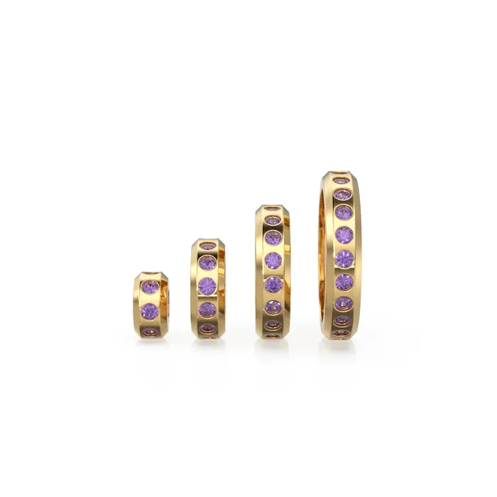 Jalvi Co PreStyled Sets Real Amethyst 18k Solid Gold Eternity Rondelle Wheel Spacer Handmade Beads Jalvi Co PreStyled Sets Real Amethyst 18k Solid Gold Eternity Rondelle Wheel Spacer Handmade Beads