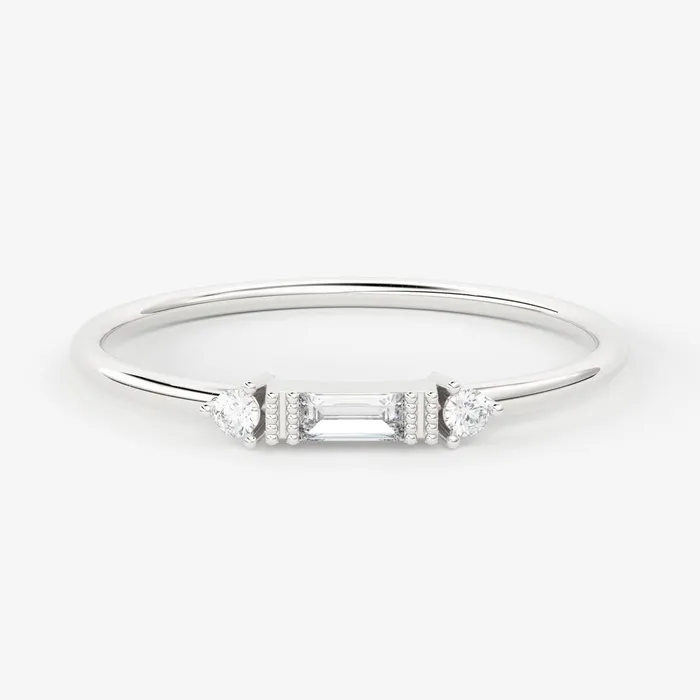 Jalvi Co Rings Baguette Diamond Band in 14k Gold Baguette Diamond Ring Stackable 3 Stone Diamond Ring Genuine Diamond Wedding Band Jalvi Co Rings Baguette Diamond Band in 14k Gold Baguette Diamond Ring Stackable 3 Stone Diamond Ring Genuine Diamond Wedding Band
