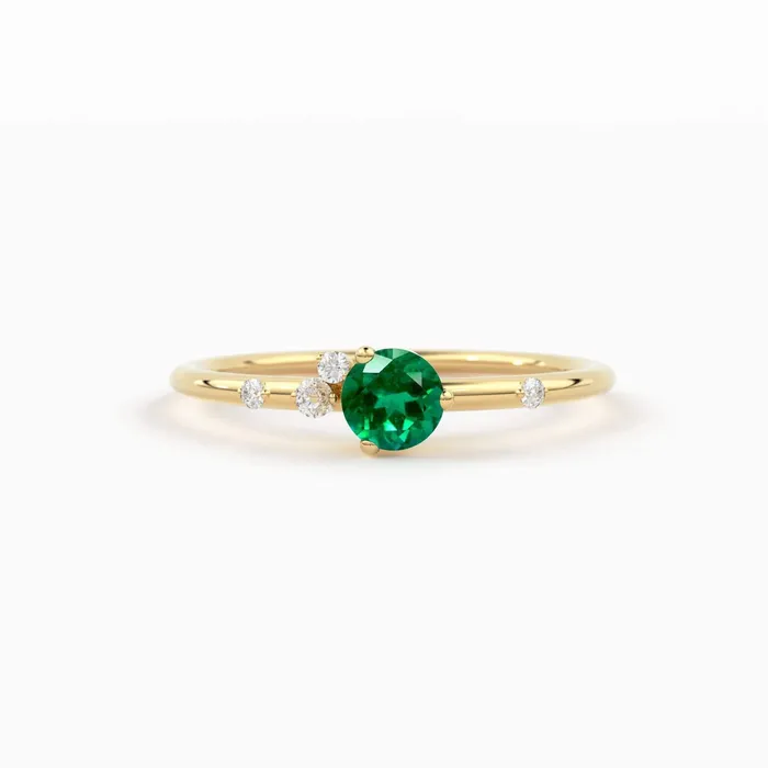 Jalvi Co Rings Emerald Engagement Ring in 14k Gold Diamond Cluster Engagement Ring Unique Dainty Womens Wedding Ring Promise Anniversary Gift for Her Jalvi Co Rings Emerald Engagement Ring in 14k Gold Diamond Cluster Engagement Ring Unique Dainty Womens Wedding Ring Promise Anniversary Gift for Her