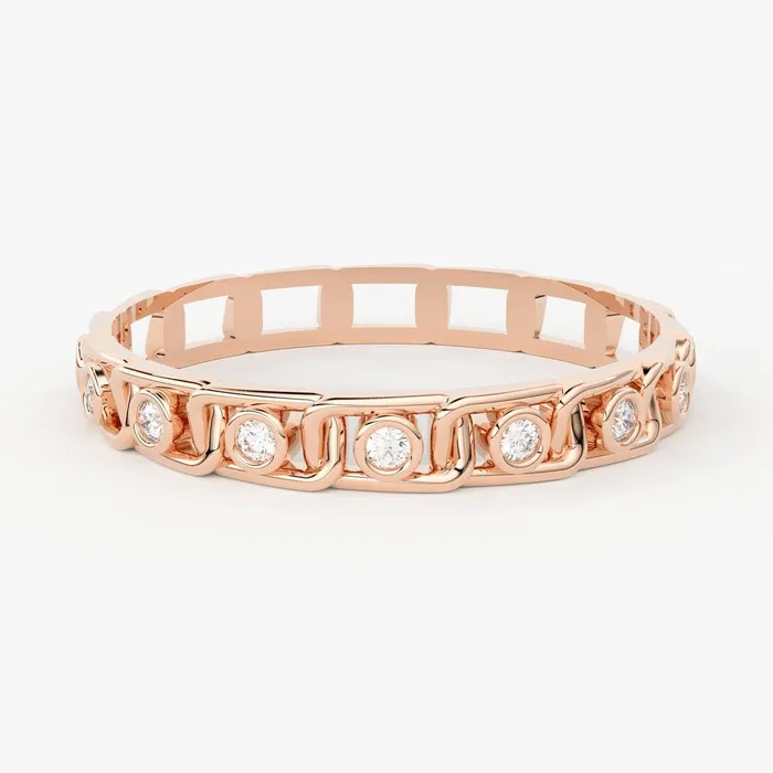 Jalvi Co Rings Round Diamond Band in 14k Gold Fancy Link Diamond Ring Gold Band White Diamond Ring Link Chain Diamond Wedding Band Jalvi Co Rings Round Diamond Band in 14k Gold Fancy Link Diamond Ring Gold Band White Diamond Ring Link Chain Diamond Wedding Band