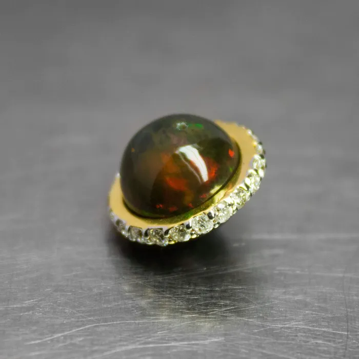 Jalvi Co Rings Saturn Black Opal 18k Gold Diamond Ring Spacer Beads Black Opal Beads Diamond Opal Bead Luxury Finding 2