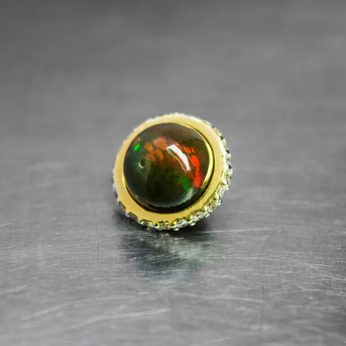 Jalvi Co Rings Saturn Black Opal 18k Gold Diamond Ring Spacer Beads Black Opal Beads Diamond Opal Bead Luxury Finding 2