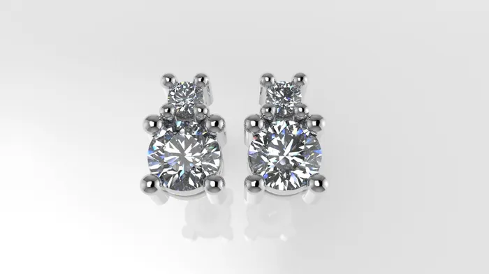 Jcm 21 jewelry Earrings 14K Gold Earrings with 4 DIAMONDS VS1 050ct STT 4Prong Push Back