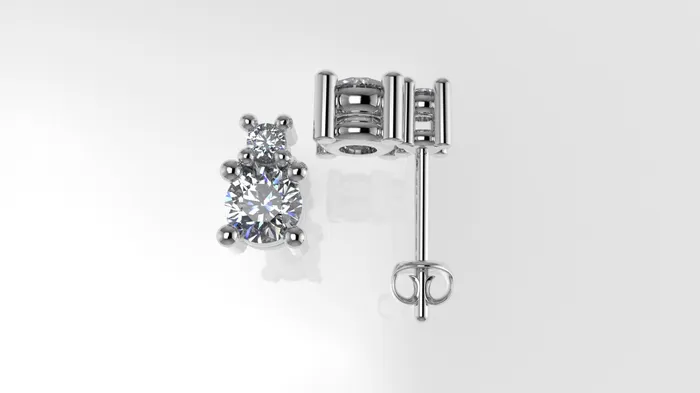 Jcm 21 jewelry Earrings 14K Gold Earrings with 4 DIAMONDS VS1 050ct STT 4Prong Push Back