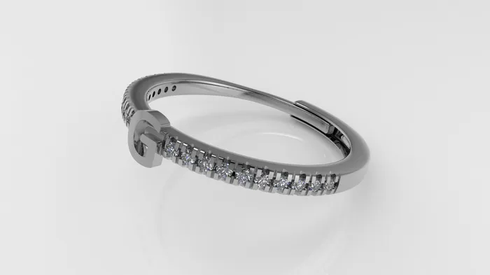 JCM DESIGN JEWELRY Rings 14K Gold Ring is adjustable and customizable with 20 Diamonds STT Cut Split