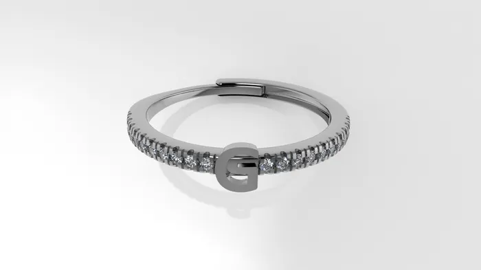 JCM DESIGN JEWELRY Rings 14K Gold Ring is adjustable and customizable with 20 Diamonds STT Cut Split