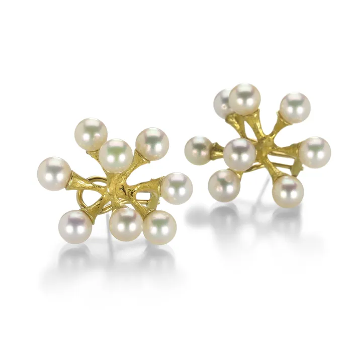 John Iversen Earrings Single Jacks Earrings with Akoya Pearls