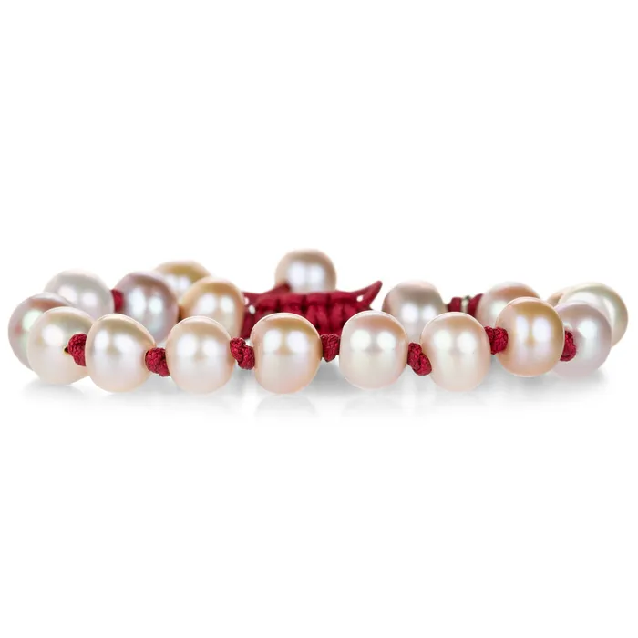 Joseph Brooks Bracelets Pearl Beaded Red Cord Bracelet
