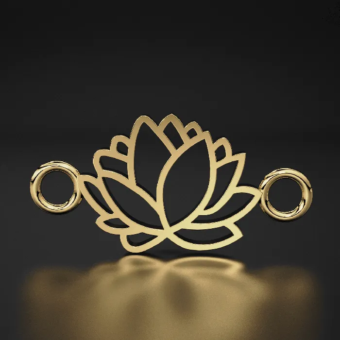 Lotus Connector 14k 18k Solid Gold Lotus Necklace for Women Necklace Gift Gold Lotus Flower Connector Simple Lotus Necklace Jalvi Co Necklaces