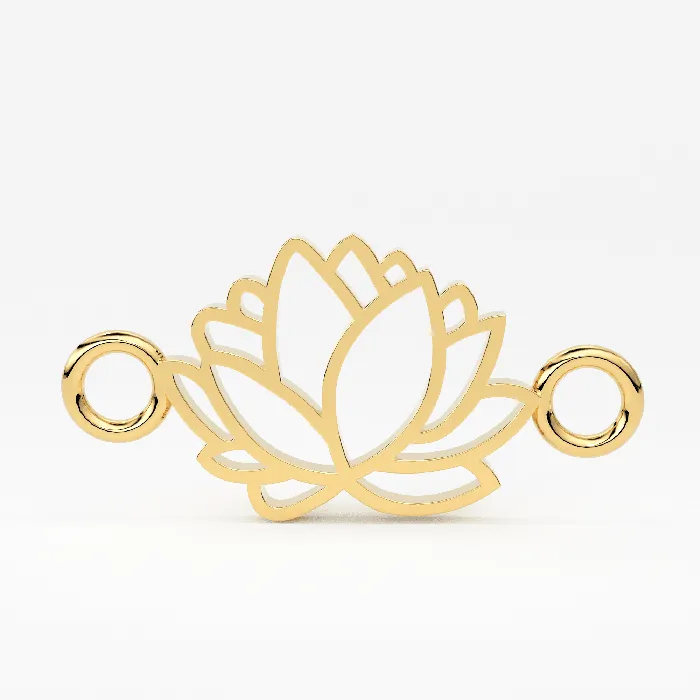 Lotus Connector 14k 18k Solid Gold Lotus Necklace for Women Necklace Gift Gold Lotus Flower Connector Simple Lotus Necklace Jalvi Co Necklaces