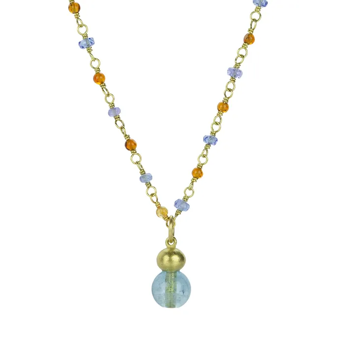 Mallary Marks Necklaces Multicolored Spun Sugar Necklace with Buoy Pendant