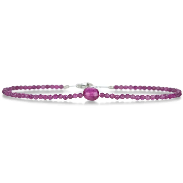 Margaret Solow Bracelets Ruby Tourmaline Beaded Bracelet