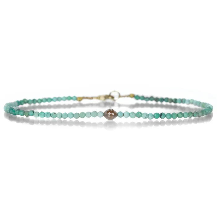 Margaret Solow Sleeping Beauty Turquoise and Diamond Bracelet Bracelets