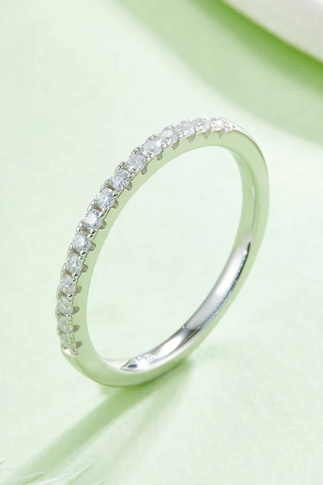 Moissanite PlatinumPlated HalfEternity Ring Trendsi Rings