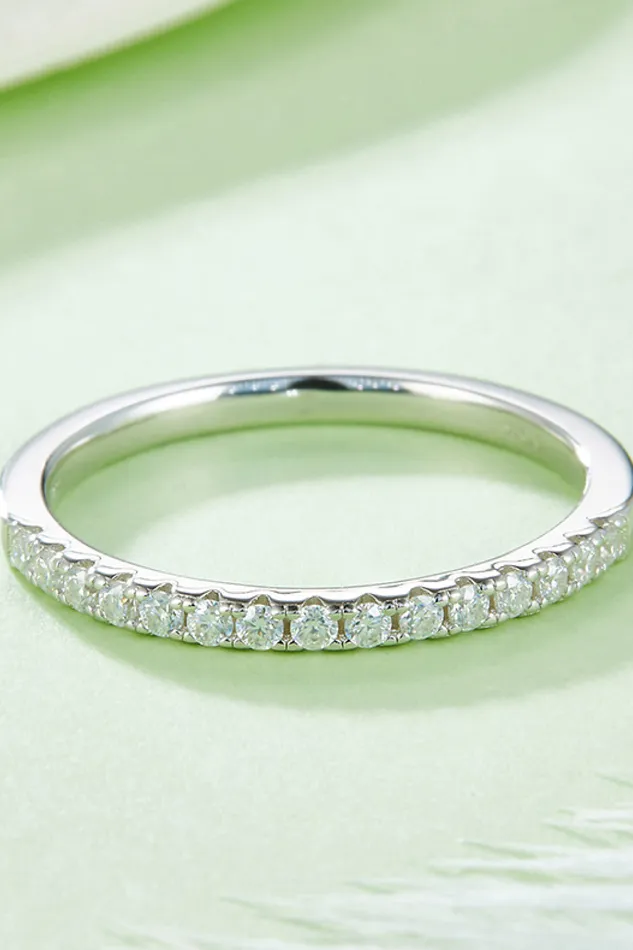 Moissanite PlatinumPlated HalfEternity Ring Trendsi Rings