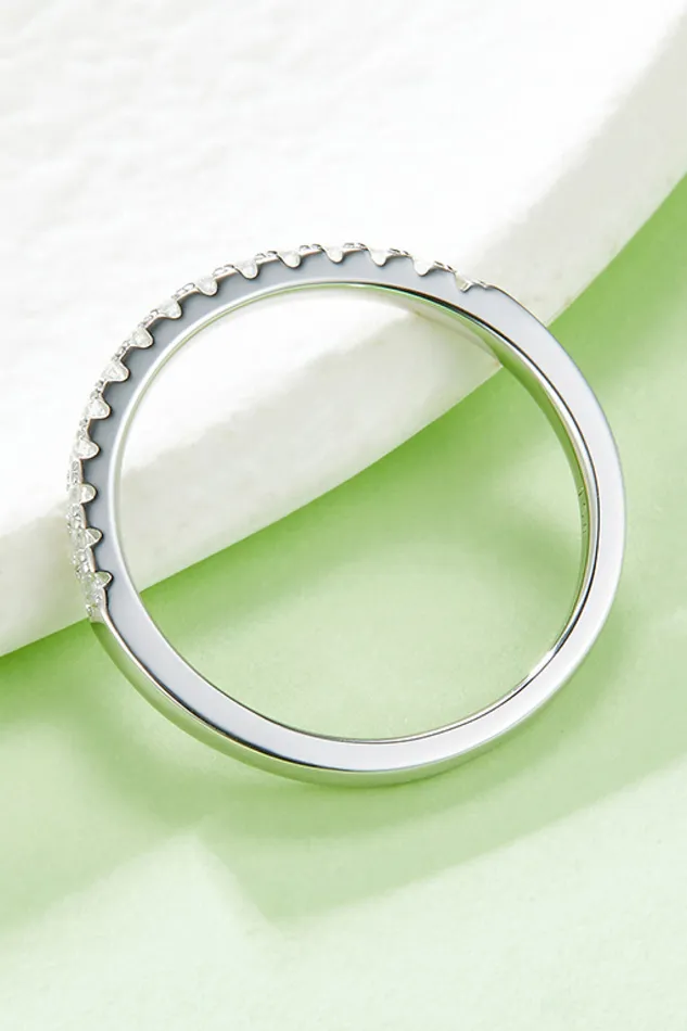 Moissanite PlatinumPlated HalfEternity Ring Trendsi Rings