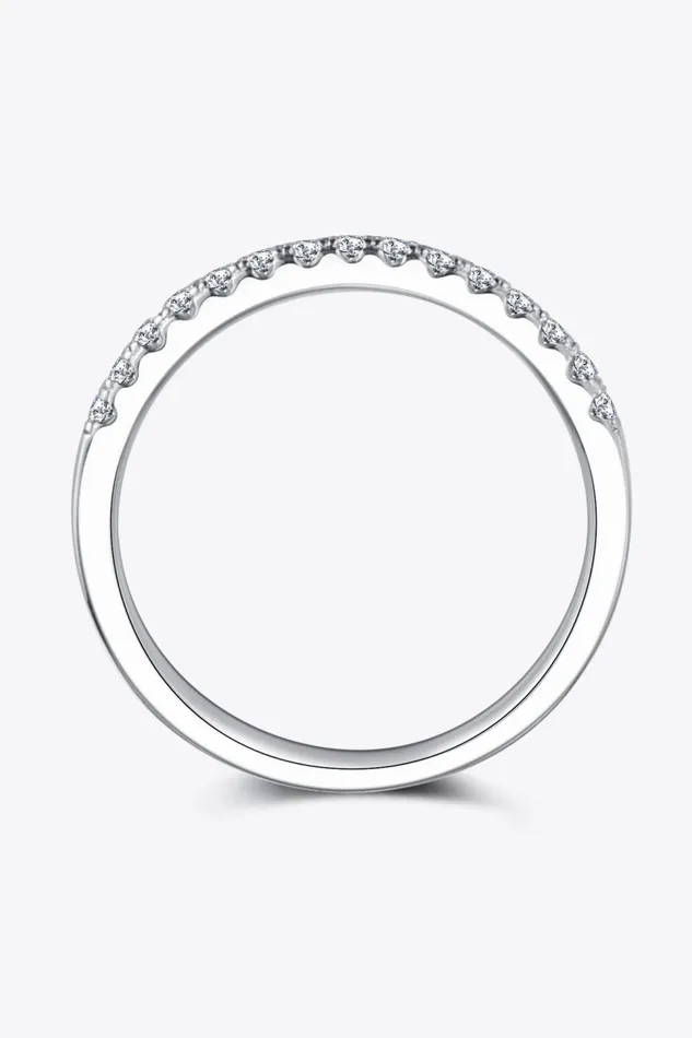Moissanite PlatinumPlated HalfEternity Ring Trendsi Rings