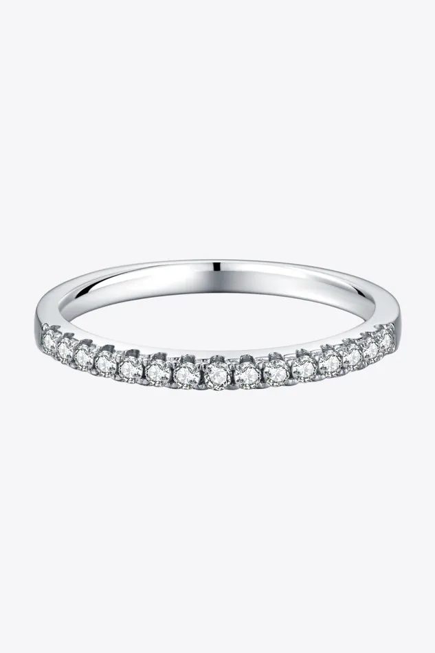Moissanite PlatinumPlated HalfEternity Ring Trendsi Rings