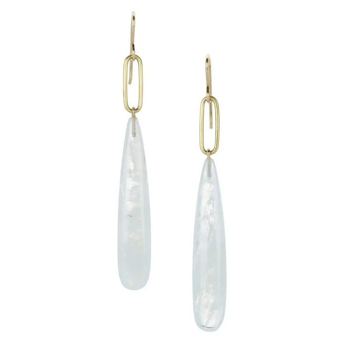 Moonstone Teardrop Earrings with Links Maria Beaulieu Earrings