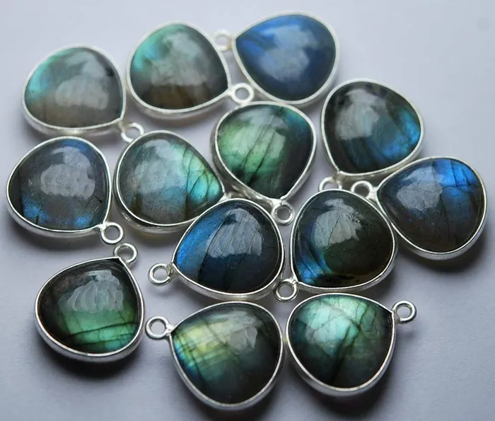 Necklaces 925 Sterling SilverLabradorite Smooth Heart Shape Pendant 5 Piece Of 14mm Approx Beads Supplies USA