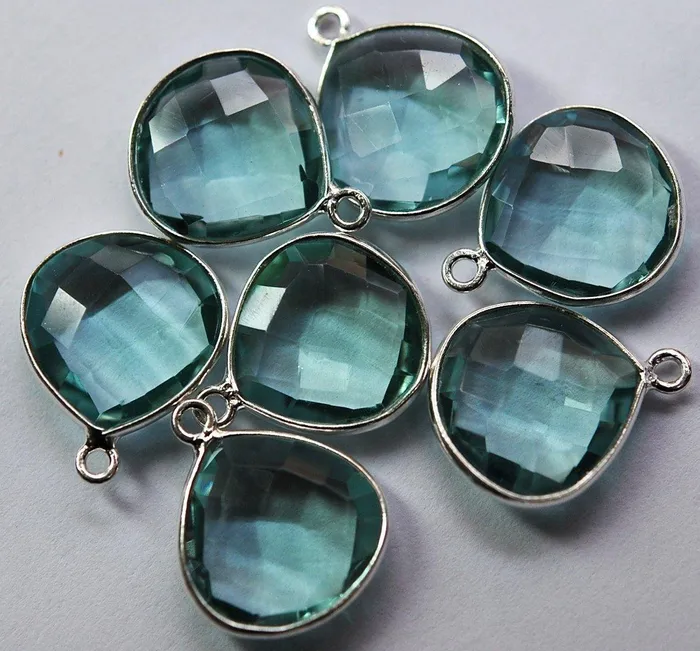 Necklaces 925 Sterling Vermeil Silver Fluorite Blue Quartz Faceted Heart Shape Pendant Connector 25 Piece Of 19mm Approx Beads Supplies USA Necklaces 925 Sterling Vermeil Silver Fluorite Blue Quartz Faceted Heart Shape Pendant Connector 25 Piece Of 19mm Approx Beads Supplies USA