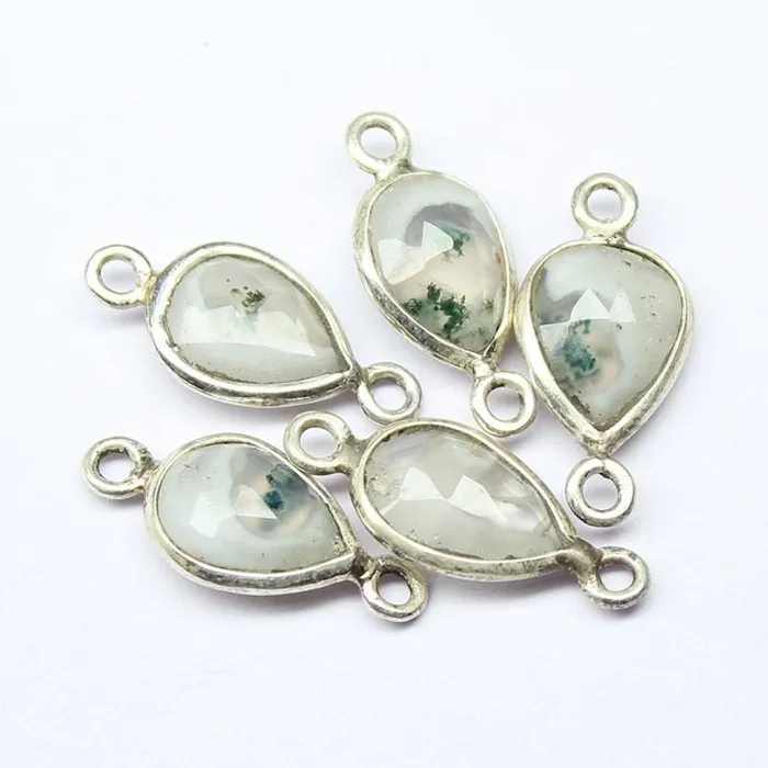 Necklaces Beads Supplies USA Natural Solar Quartz Faceted Pear Sterling 925 Silver Bezel Connector 5pc 19mm Necklaces Beads Supplies USA Natural Solar Quartz Faceted Pear Sterling 925 Silver Bezel Connector 5pc 19mm