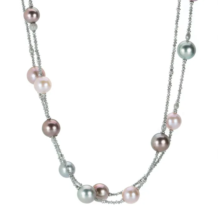 Necklaces Gellner Gray Diamond and Tahitian Pearl Necklace