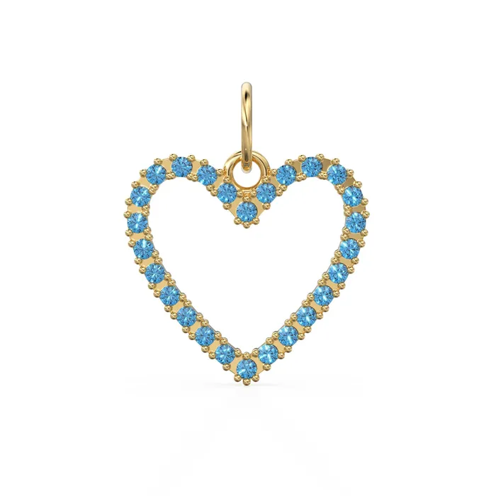 Necklaces Jalvi Co 226mm 14K solid Yellow Gold Swiss Blue Topaz Large LOVE Heart Charm Necklace Pendant Necklaces Jalvi Co 226mm 14K solid Yellow Gold Swiss Blue Topaz Large LOVE Heart Charm Necklace Pendant