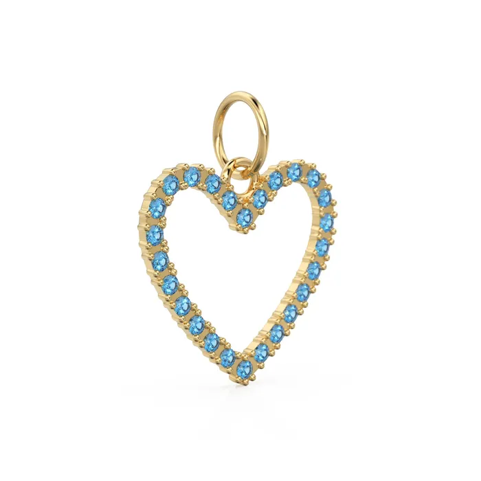 Necklaces Jalvi Co 226mm 14K solid Yellow Gold Swiss Blue Topaz Large LOVE Heart Charm Necklace Pendant Necklaces Jalvi Co 226mm 14K solid Yellow Gold Swiss Blue Topaz Large LOVE Heart Charm Necklace Pendant