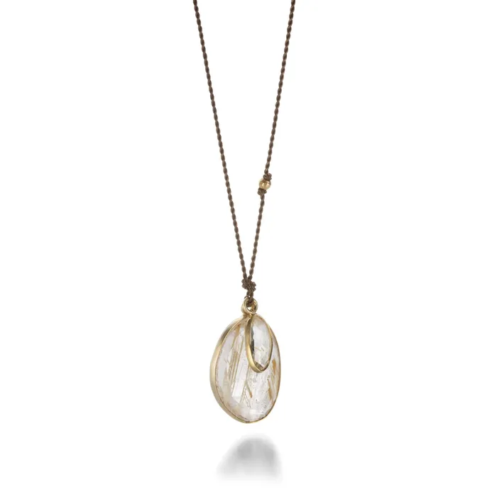 Necklaces Margaret Solow Rutilated Quartz and Yellow Sapphire Necklace