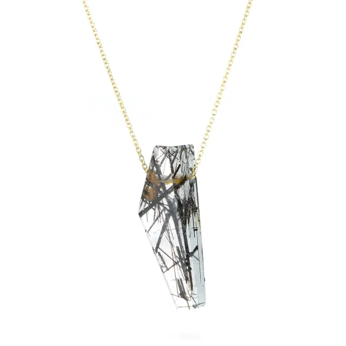 Necklaces Margaret Solow Tourmalated Quartz Crystal Necklace
