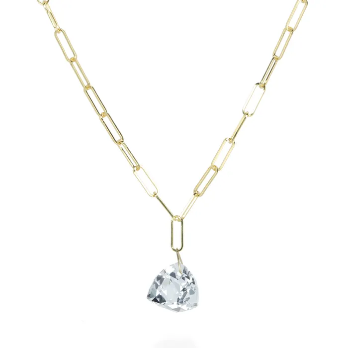 Necklaces Pyramidal Crystal Luna Paperclip Necklace Anne Sportun