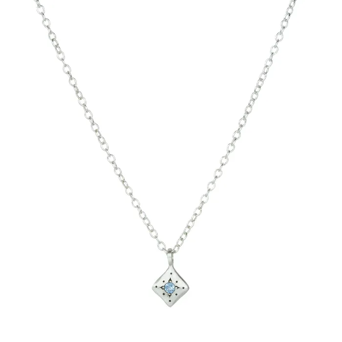 Necklaces Silver Night Pendant Necklace with Aquamarine Adel Chefridi