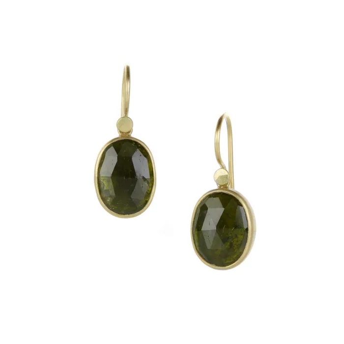 Oval Olive Green Tourmaline Earrings Lola Brooks Earrings